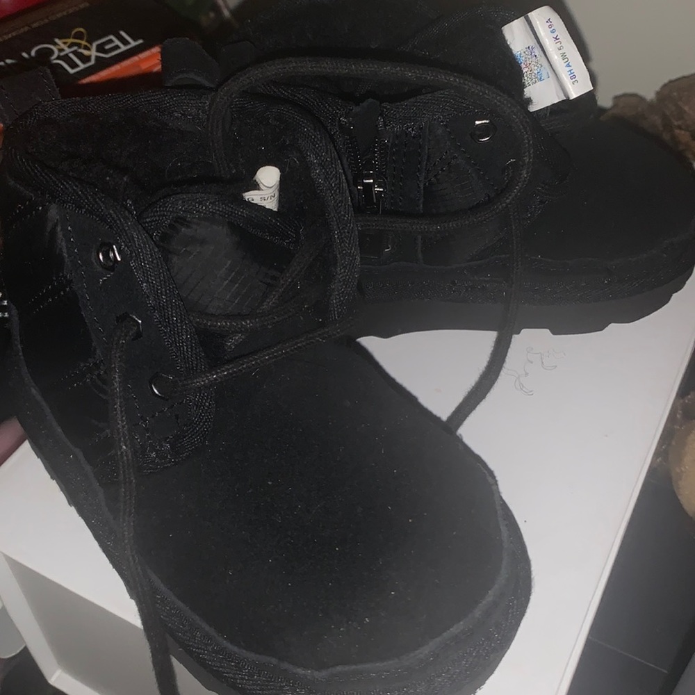 Suede kids Uggs.